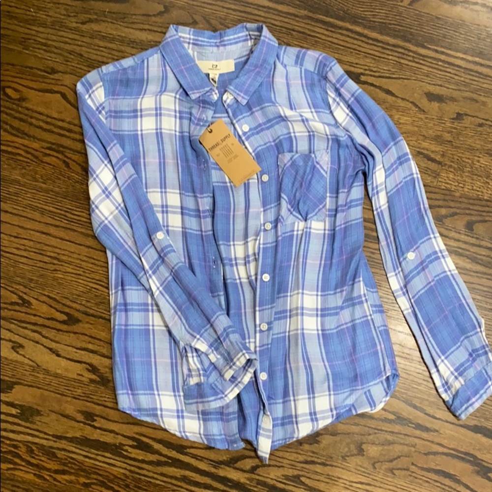 Never worn plaid button down